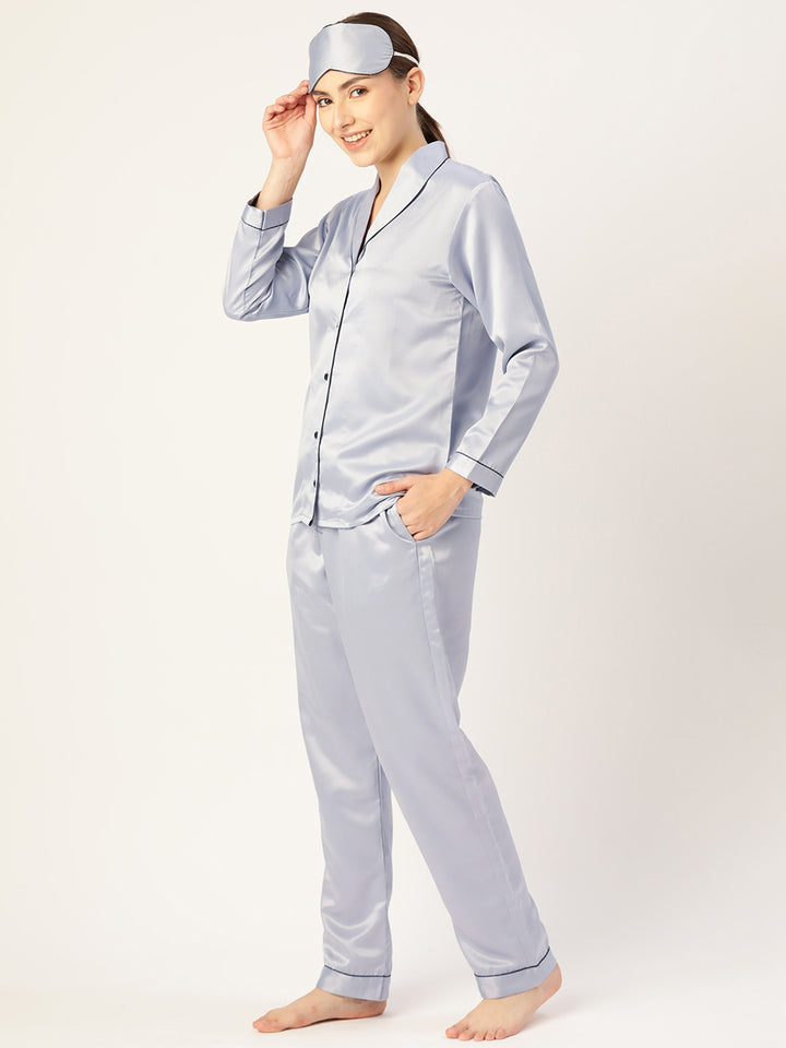 Chalk dust Satin Nightwear Set