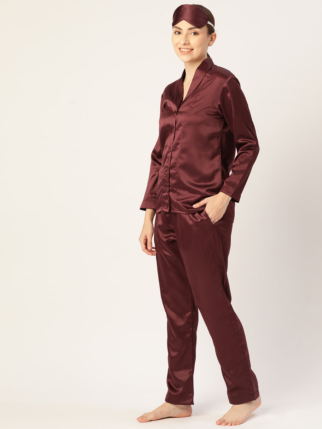 Marsala Satin Nightwear Set