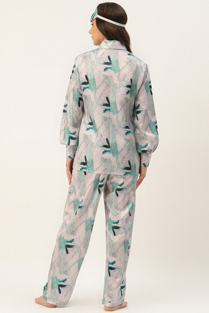Load image into Gallery viewer, ABSTRACT TEAL GREEN NIGHTWEAR SET

