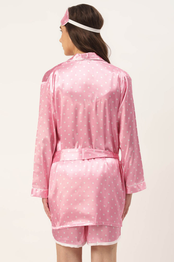 Load image into Gallery viewer, POLKA PINK NIGHTWEAR SET
