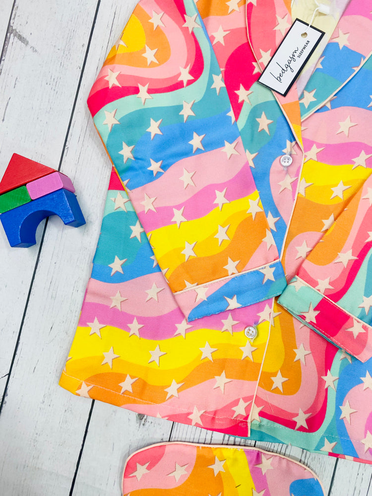 Load image into Gallery viewer, Rainbow Stars Kids Nightwear Set
