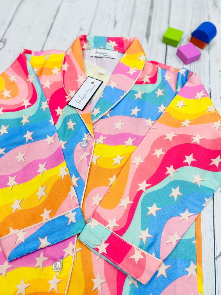 Load image into Gallery viewer, Rainbow Stars - Pajama Set Nightwear Set
