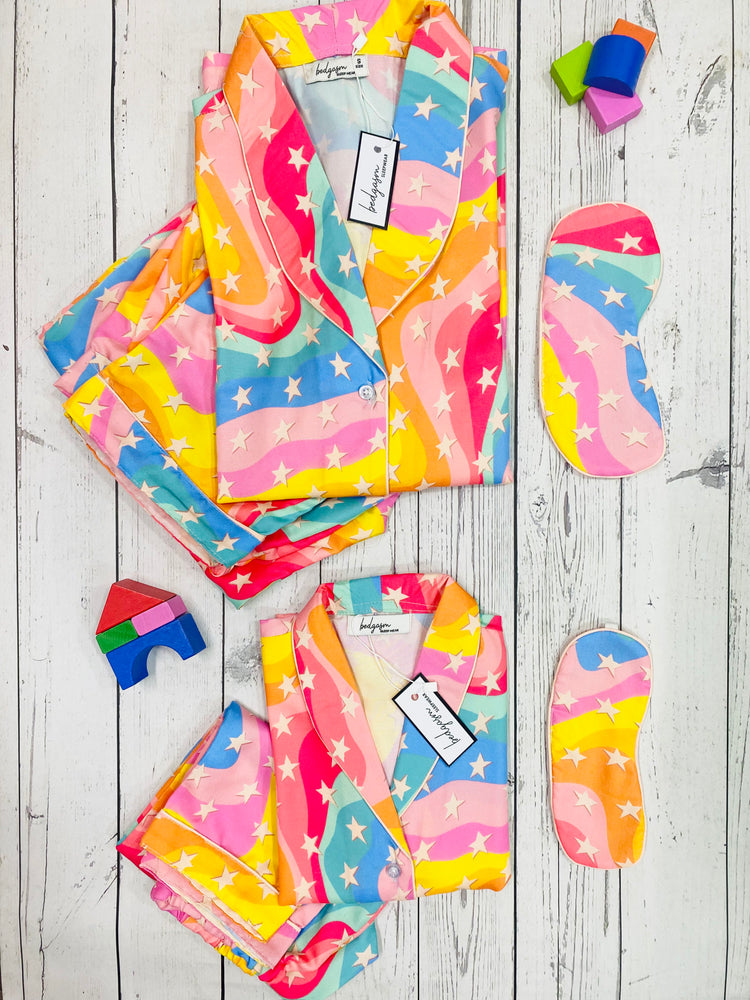 Load image into Gallery viewer, Rainbow Stars - Pajama Set Nightwear Set
