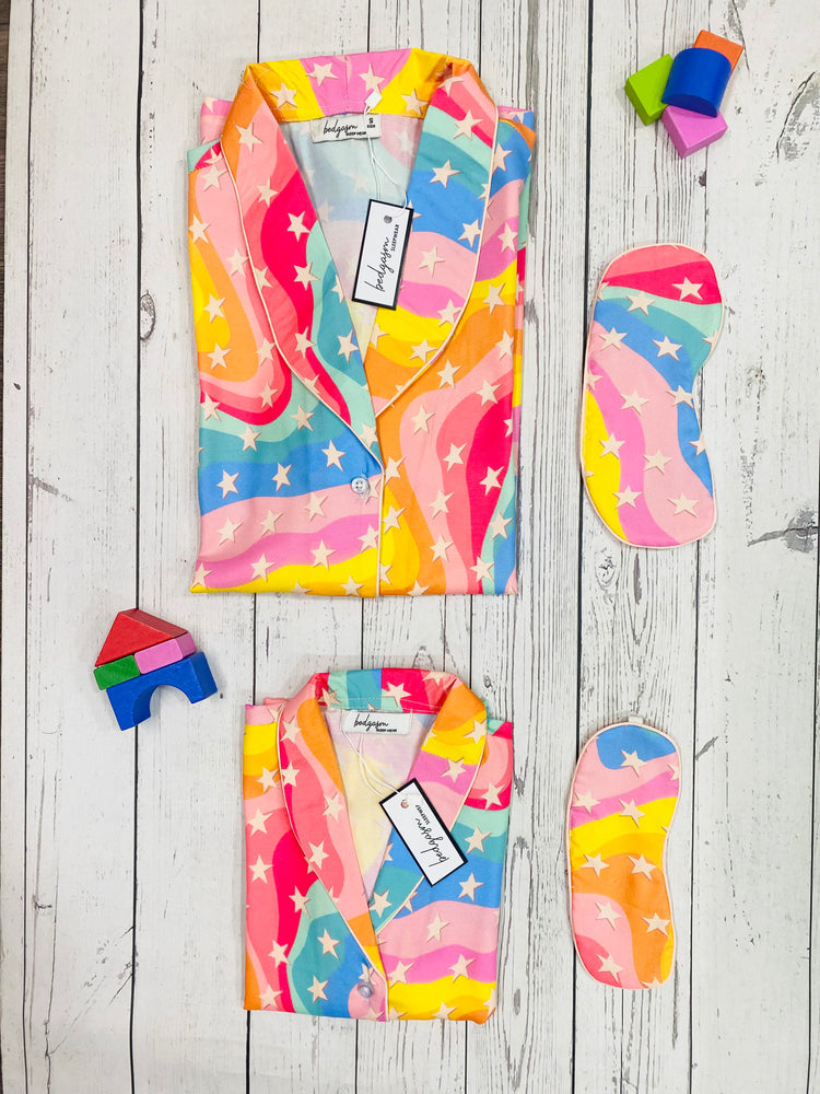 Load image into Gallery viewer, Rainbow Stars - Pajama Set Nightwear Set
