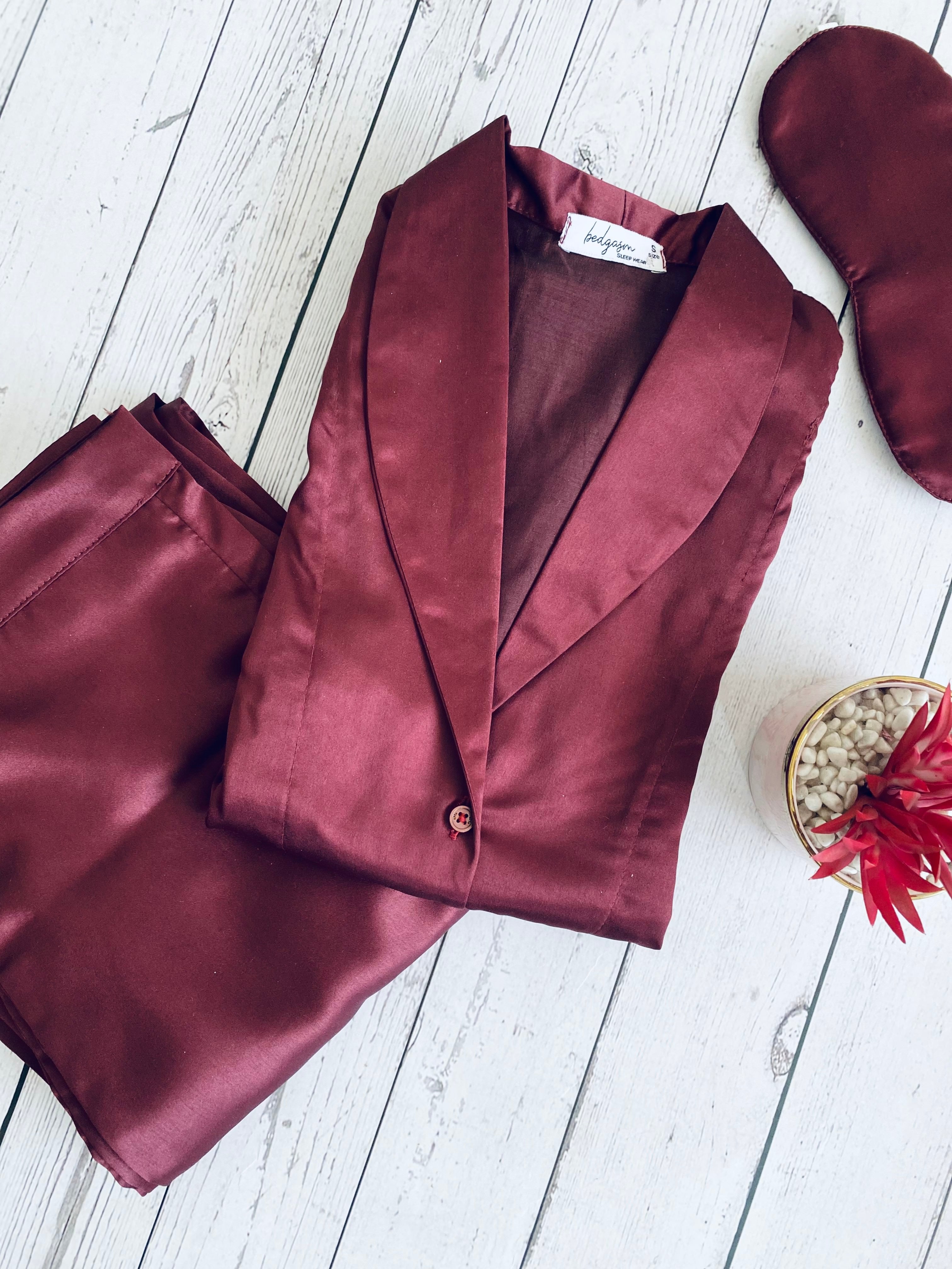 Marsala Satin Nightwear Set