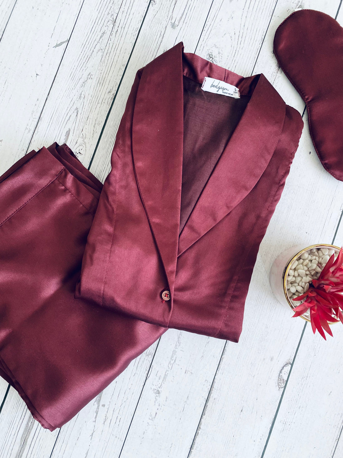 Marsala Satin Nightwear Set
