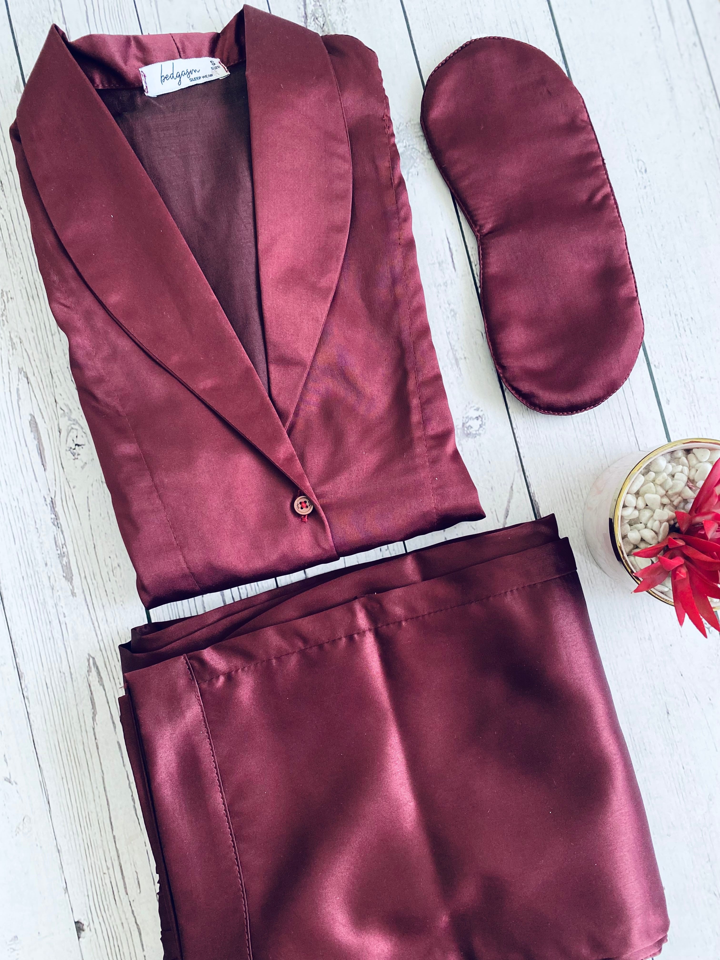 Marsala Satin Nightwear Set