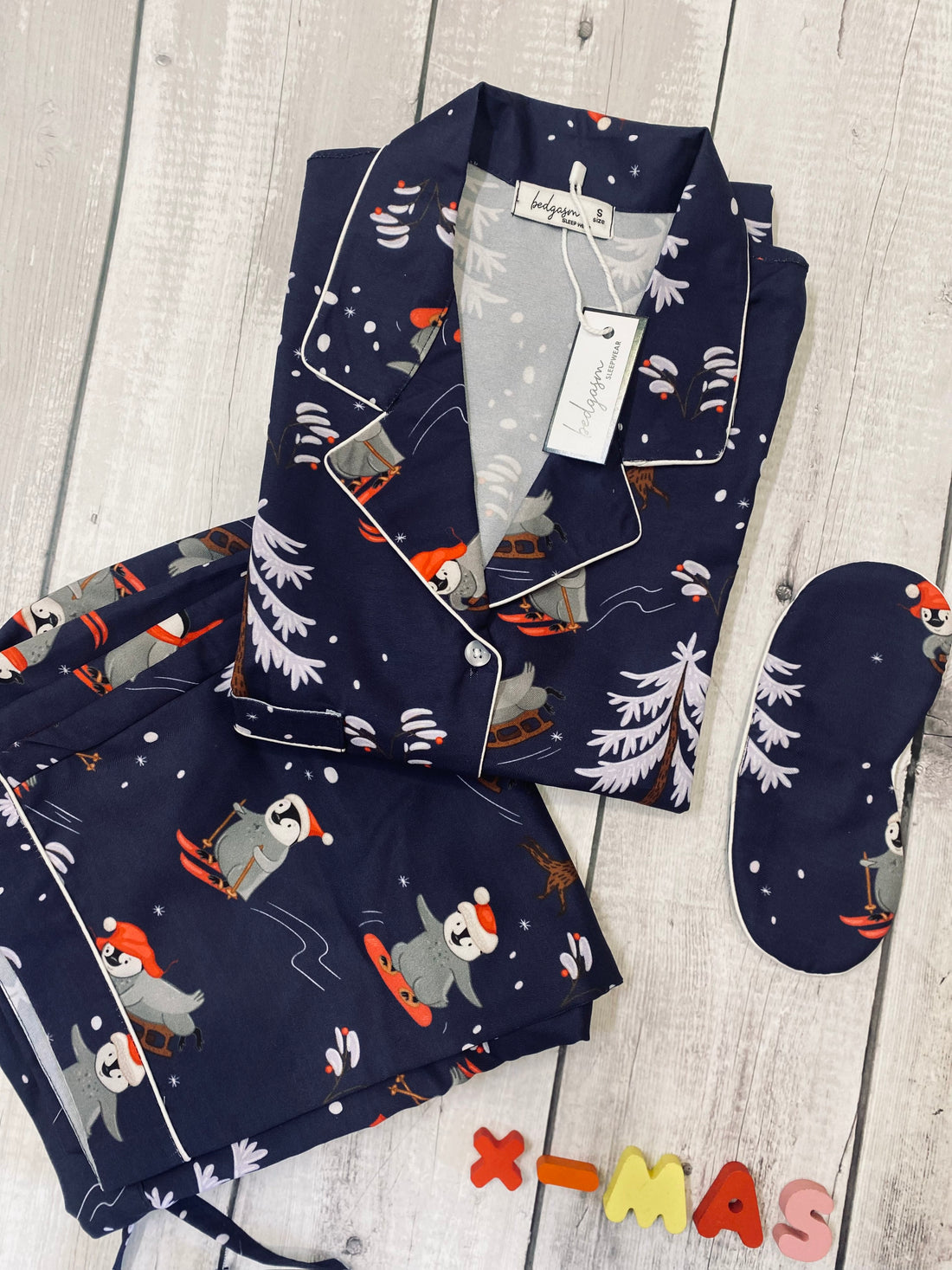 White Christmas Men Nightwear Set