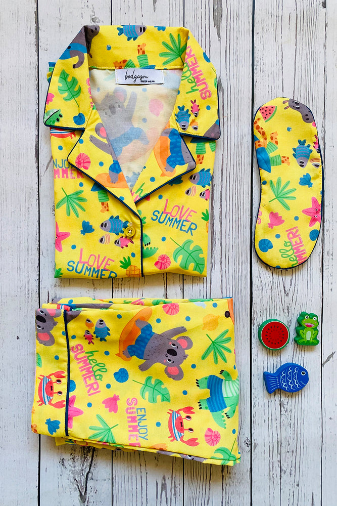 Load image into Gallery viewer, Love Summer_ Safari Kids Nightwear Set

