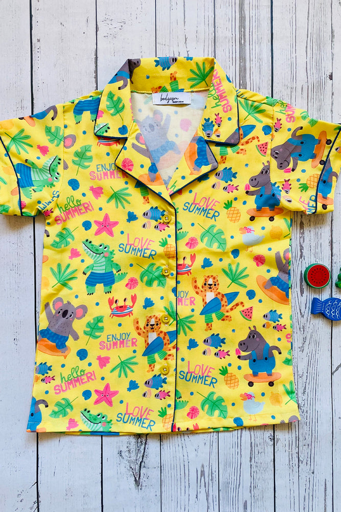 Load image into Gallery viewer, Love Summer_ Safari Kids Nightwear Set
