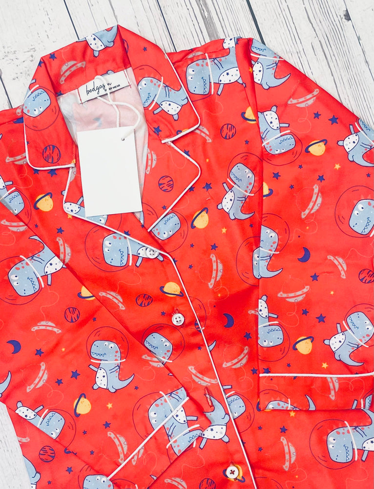 Load image into Gallery viewer, Dino in a Suit Kids Nightwear Set
