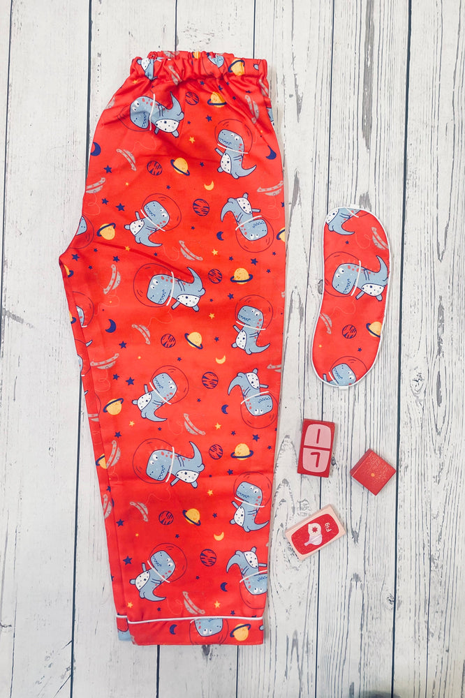 Load image into Gallery viewer, Dino in a Suit Kids Nightwear Set
