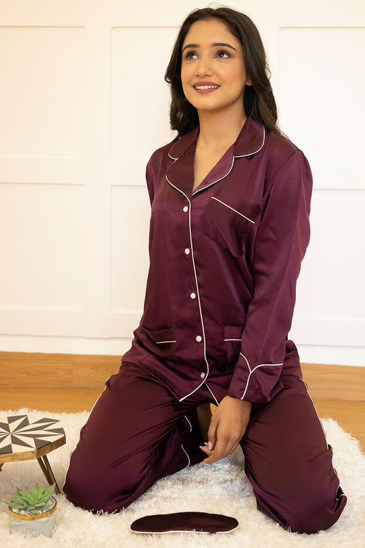 Buy Satin Pajama Set for Women  Pajama Set Collection Online – Bedgasm  sleepwear